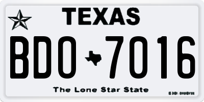 TX license plate BDO7016