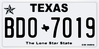 TX license plate BDO7019