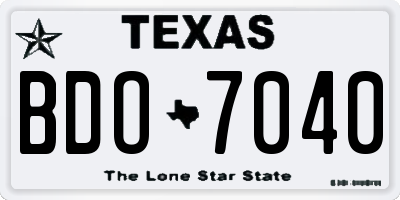 TX license plate BDO7040