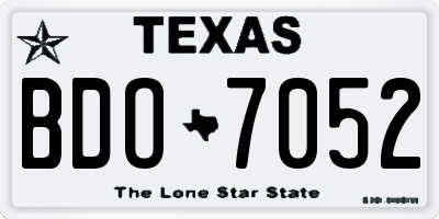 TX license plate BDO7052