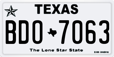 TX license plate BDO7063