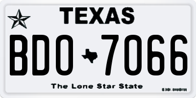 TX license plate BDO7066