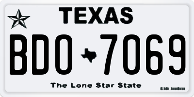 TX license plate BDO7069