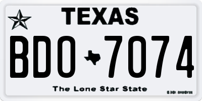 TX license plate BDO7074