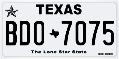 TX license plate BDO7075