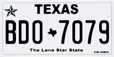 TX license plate BDO7079