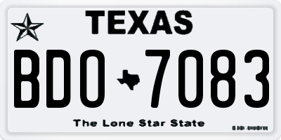 TX license plate BDO7083