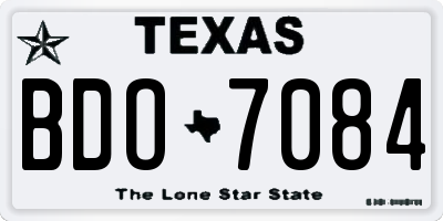 TX license plate BDO7084