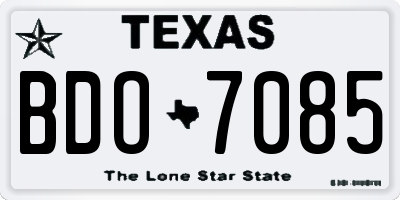 TX license plate BDO7085