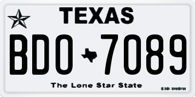 TX license plate BDO7089