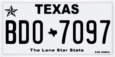 TX license plate BDO7097