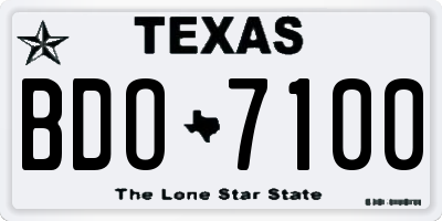 TX license plate BDO7100