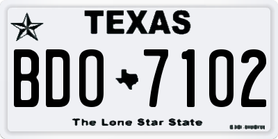 TX license plate BDO7102