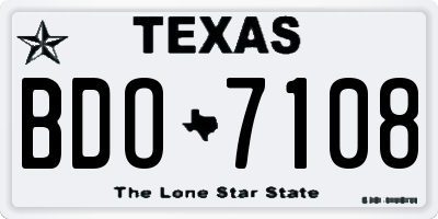 TX license plate BDO7108