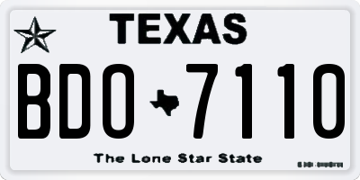 TX license plate BDO7110