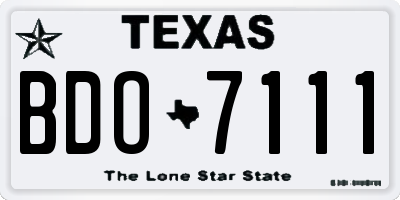 TX license plate BDO7111
