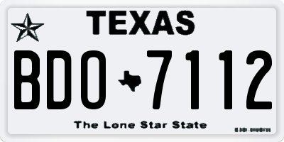 TX license plate BDO7112