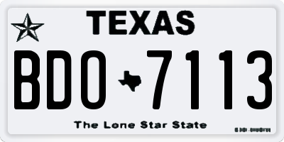 TX license plate BDO7113