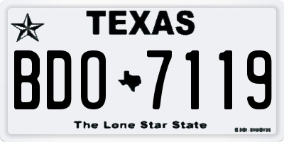 TX license plate BDO7119