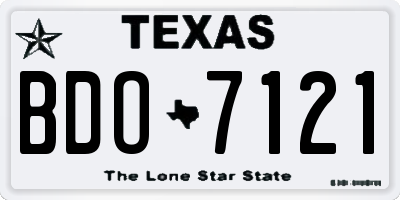 TX license plate BDO7121
