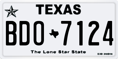 TX license plate BDO7124