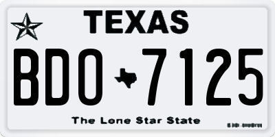TX license plate BDO7125