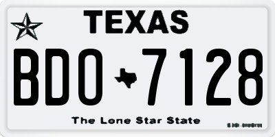 TX license plate BDO7128