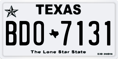 TX license plate BDO7131