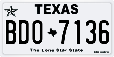 TX license plate BDO7136
