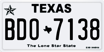 TX license plate BDO7138