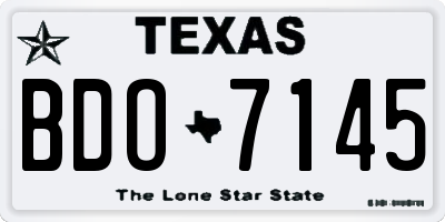 TX license plate BDO7145