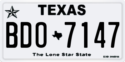 TX license plate BDO7147