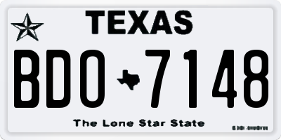 TX license plate BDO7148