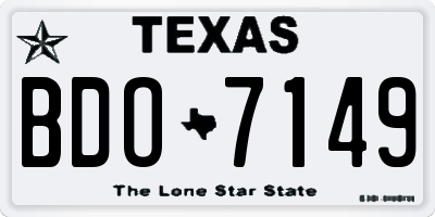 TX license plate BDO7149