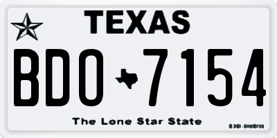 TX license plate BDO7154