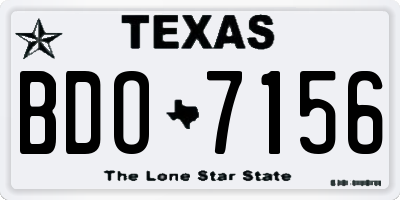 TX license plate BDO7156