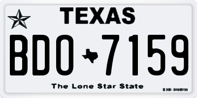 TX license plate BDO7159
