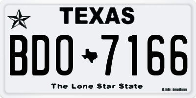 TX license plate BDO7166