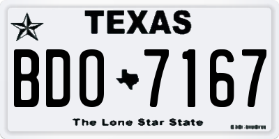 TX license plate BDO7167
