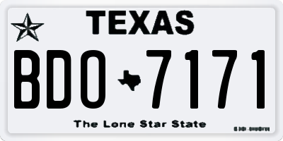 TX license plate BDO7171