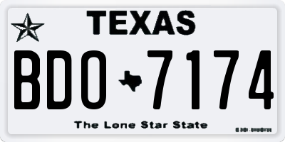 TX license plate BDO7174