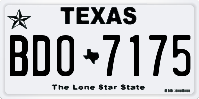 TX license plate BDO7175