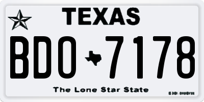 TX license plate BDO7178