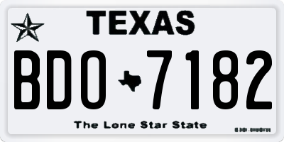 TX license plate BDO7182