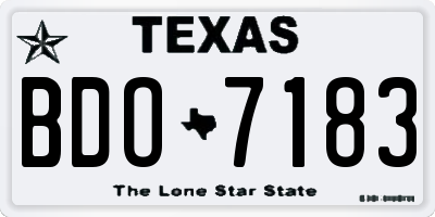 TX license plate BDO7183