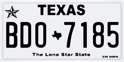 TX license plate BDO7185