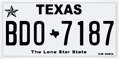 TX license plate BDO7187