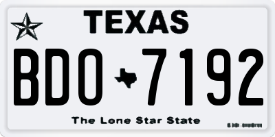 TX license plate BDO7192