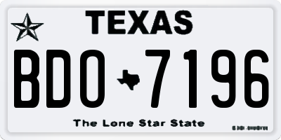 TX license plate BDO7196