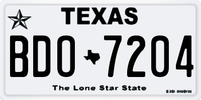 TX license plate BDO7204